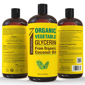 Seven Minerals Organic Vegetable Glycerin bottle side view
