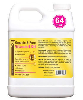 Seven Minerals Ultra Pure Vitamin E Oil 64oz jug front view