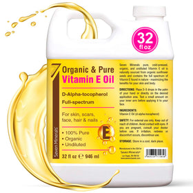 Seven Minerals Vitamin E Oil 32oz jug front view
