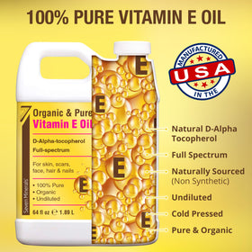 Seven Minerals Vitamin E Oil displayed with beauty products