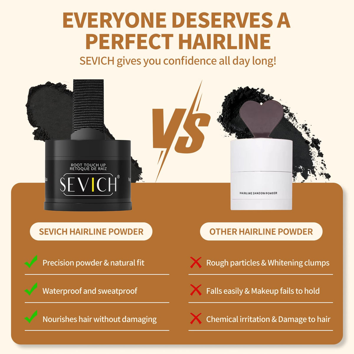 SEVICH Hair Root Touch Up Powder showing color match