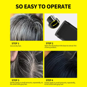 SEVICH Hair Root Touch Up Stick Dark Brown application process