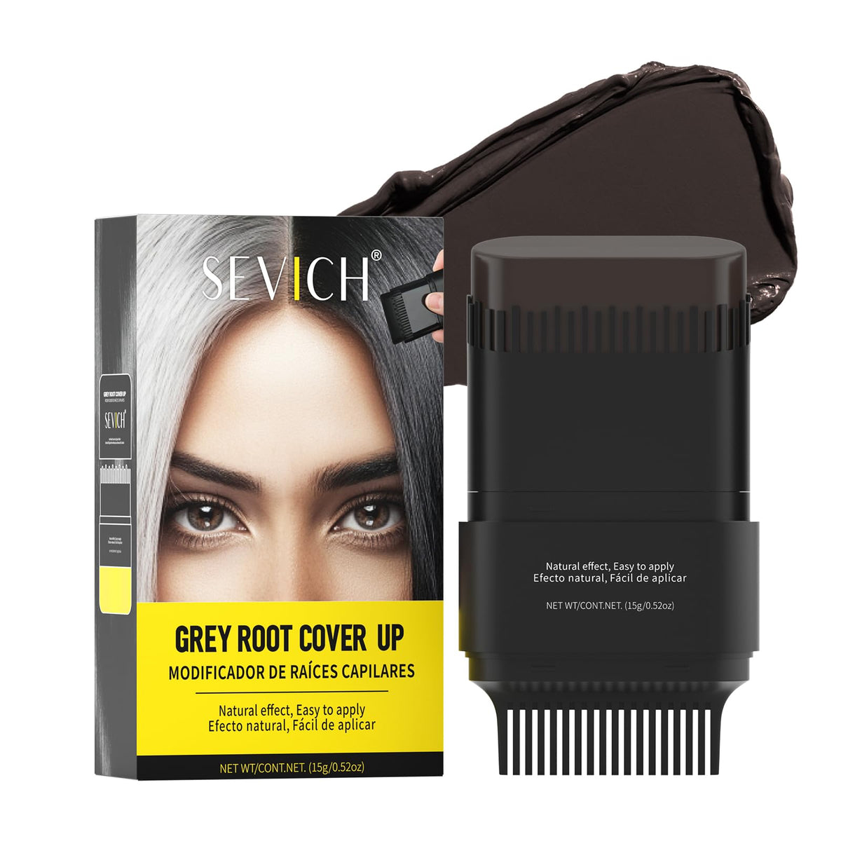 SEVICH Hair Root Touch Up Stick Dark Brown front view