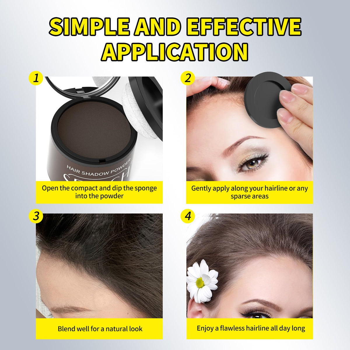 SEVICH Hairline Powder 10g Dark Brown application process