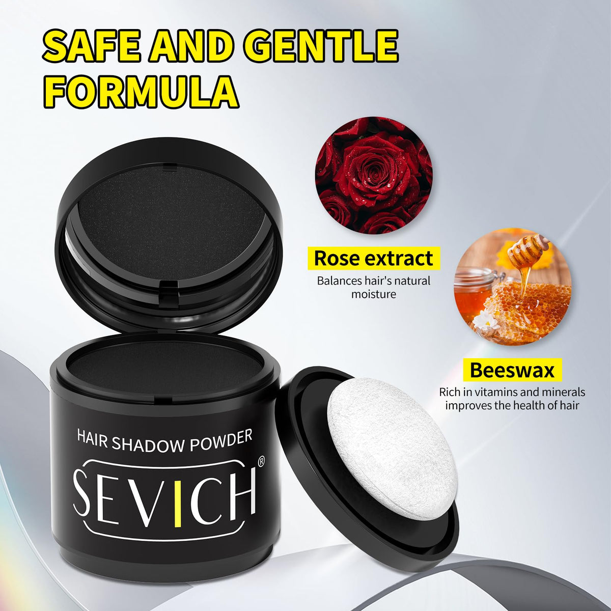 SEVICH Hairline Powder 10g Dark Brown powder puff