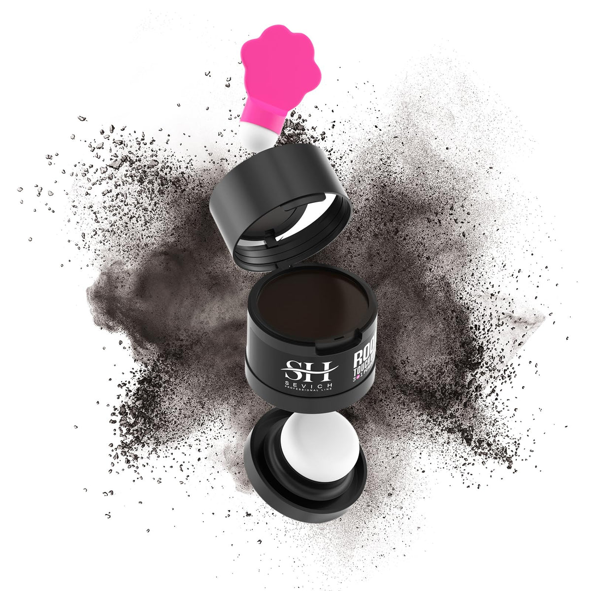 SEVICH Hairline Powder 2.0 Dark Brown front view with compact design
