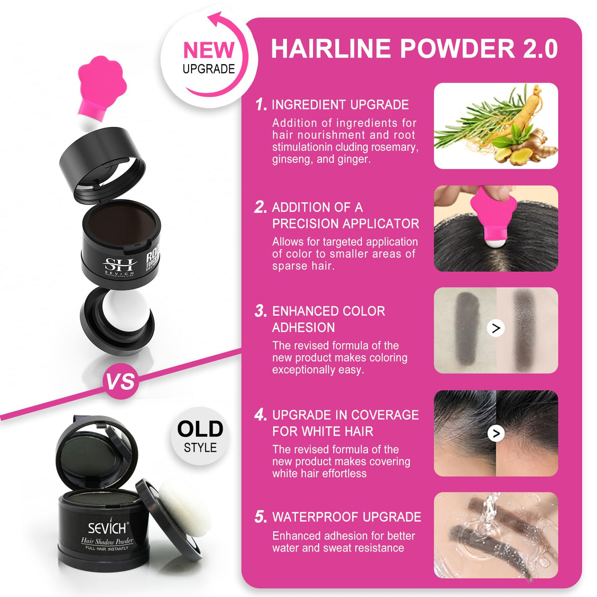 SEVICH Hairline Powder 2.0 Dark Brown packaging details