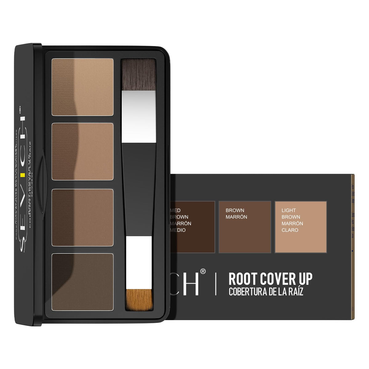 SEVICH Root Touch Up Powder front view with four brown shades