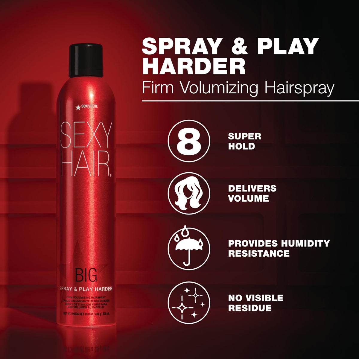 SexyHair Big Spray & Play Harder Hairspray 10 Oz back view