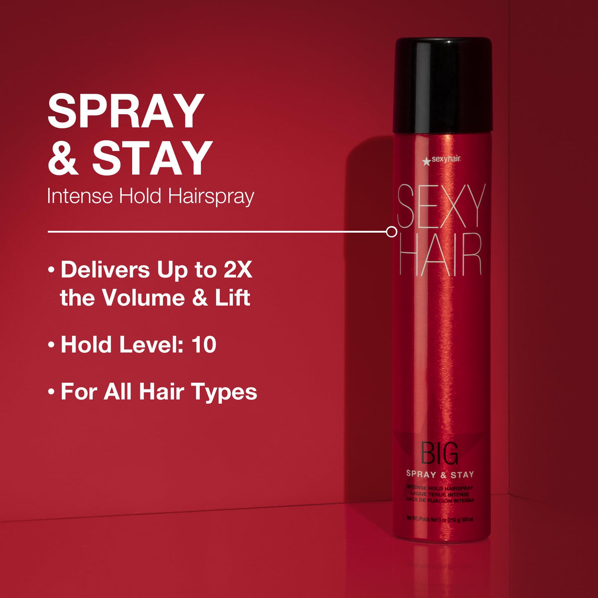SexyHair Big Spray & Stay Hairspray side view with nozzle