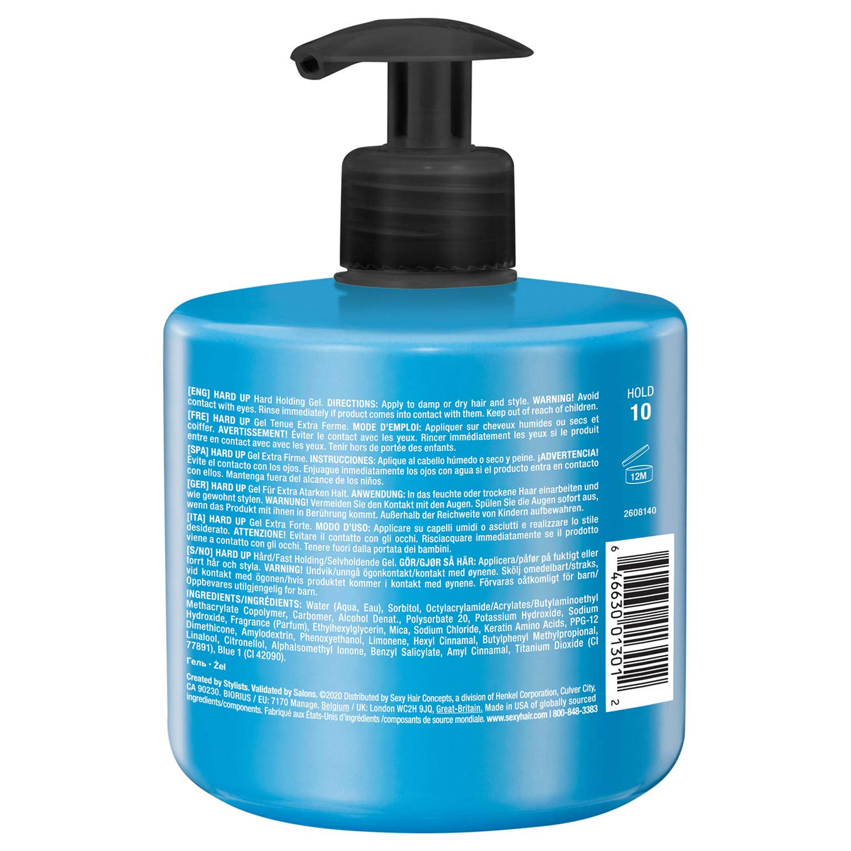 SexyHair Hard Up Hard Holding Gel 16.9 Oz side view
