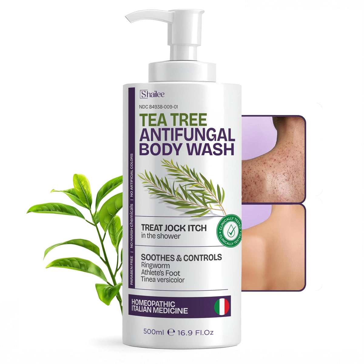 Shailee Antifungal Body Wash 16.9 Fl Oz front view