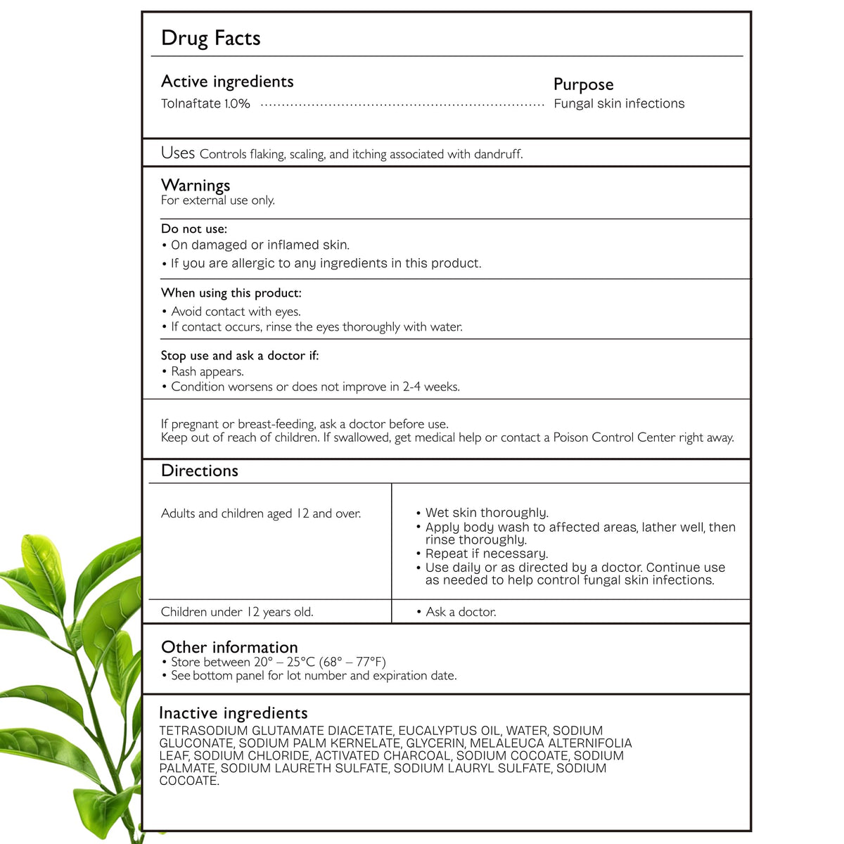 Shailee Antifungal Body Wash bottle with tea tree oil ingredients