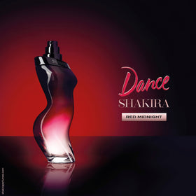 Shakira Dance Red Midnight Eau de Toilette 50 ml on a vanity