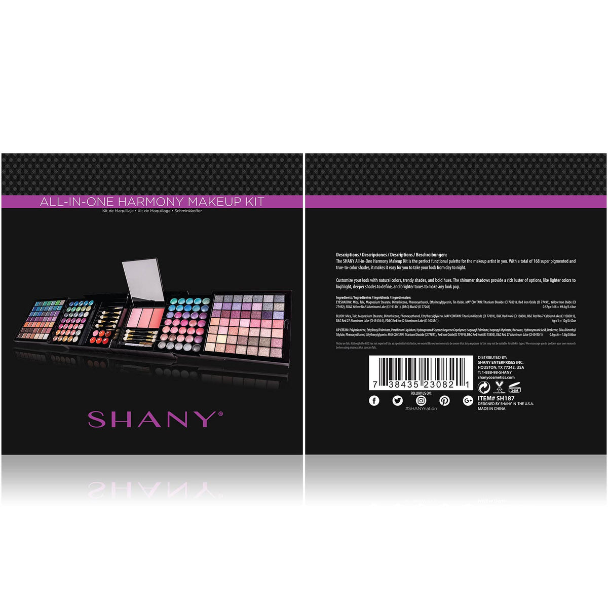 SHANY All In One Harmony Makeup Set showing lip glosses and blushes