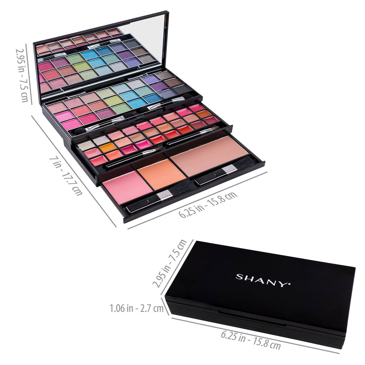 SHANY Classy & Sassy makeup kit open showing variety of colours