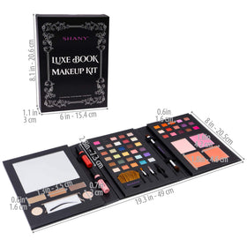 SHANY Luxe Book Makeup Set open showing all contents