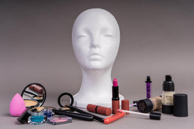 SHANY Styrofoam Wig Head Stand in a salon setting