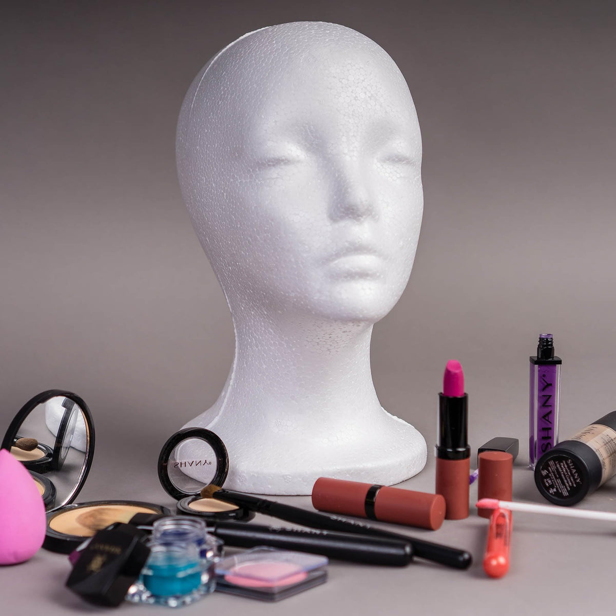 SHANY Styrofoam wig head with makeup practice