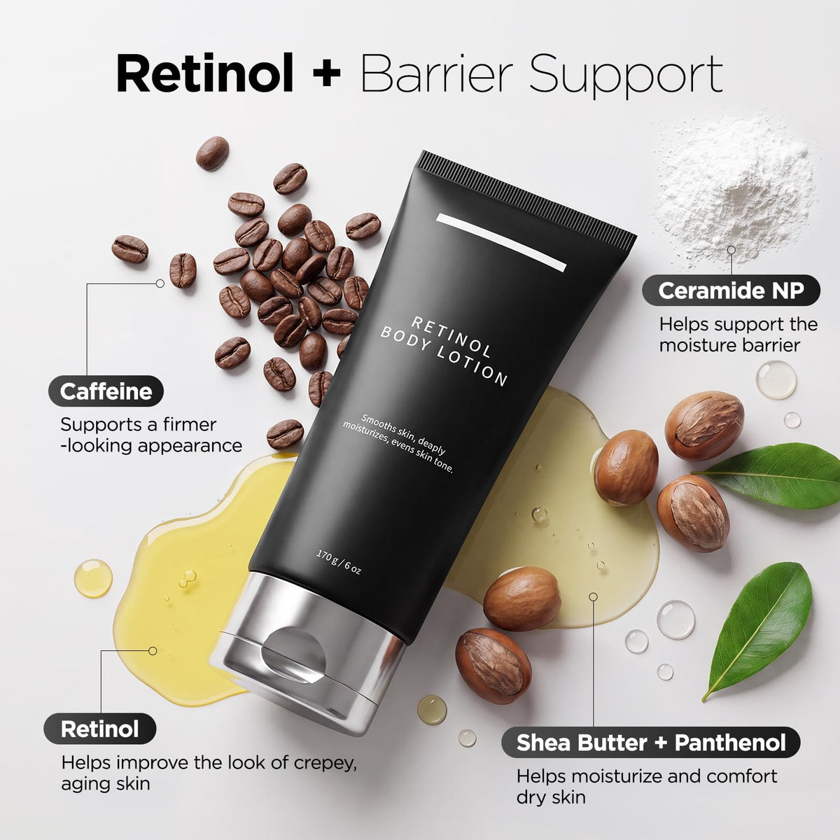 SHAPERKY Retinol Body Lotion application on skin