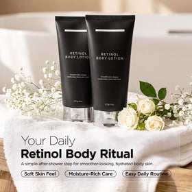 SHAPERKY Retinol Body Lotion on bathroom counter