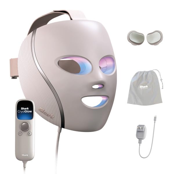 Shark CryoGlow LED Face Mask Rose Glow front view