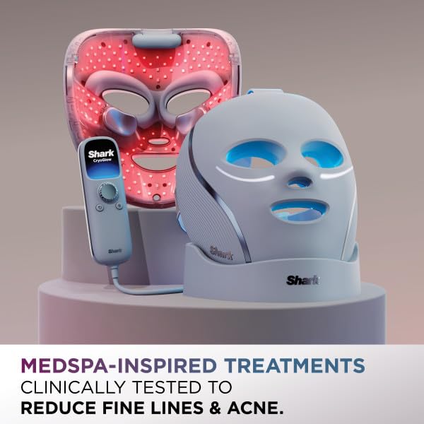 Shark CryoGlow LED Face Mask Rose Glow side view
