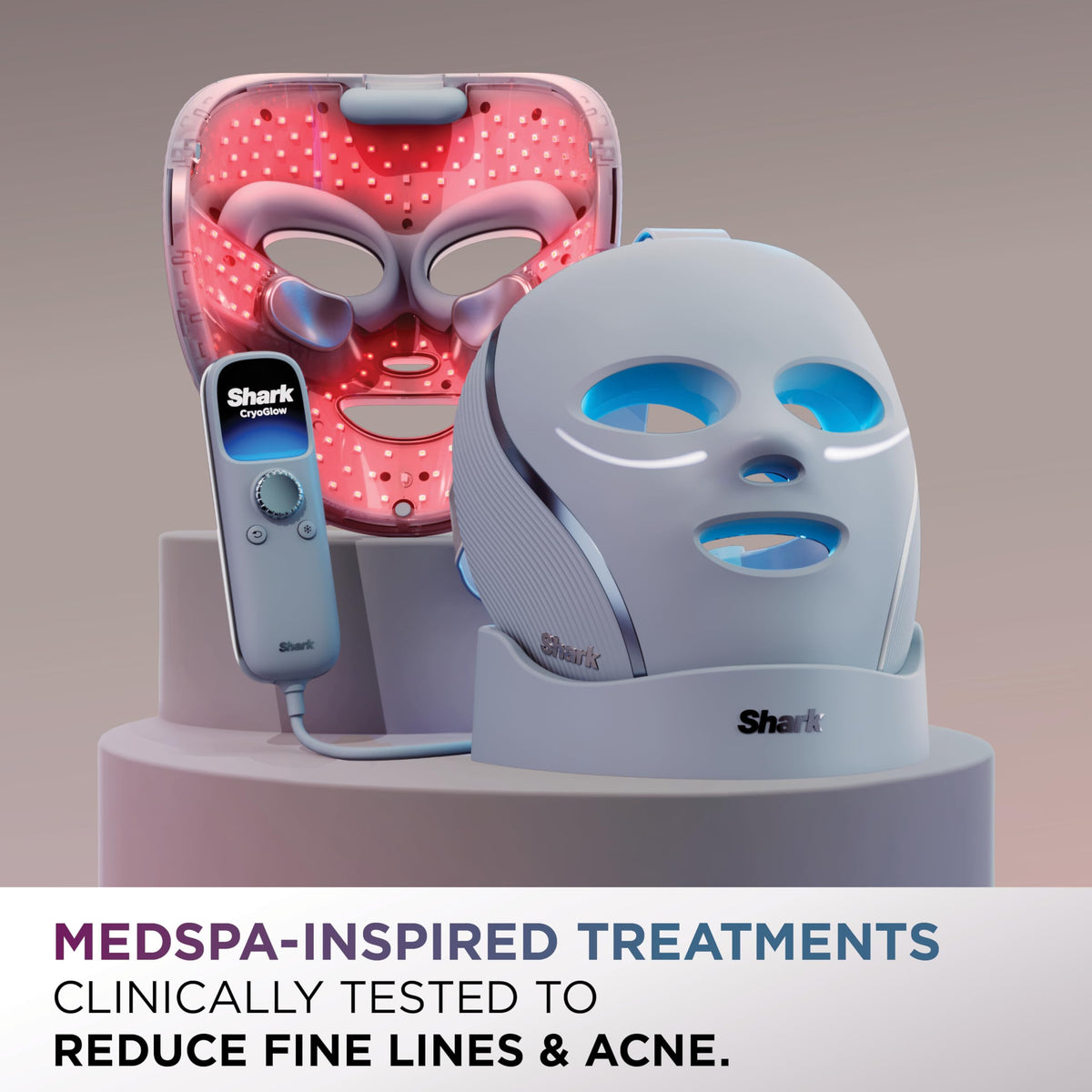 Shark CryoGlow LED Face Mask showing control panel