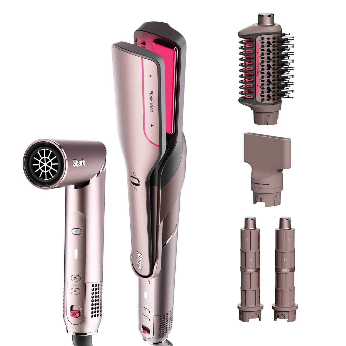 Shark FlexFusion Ceramic Air Styler front view in blush
