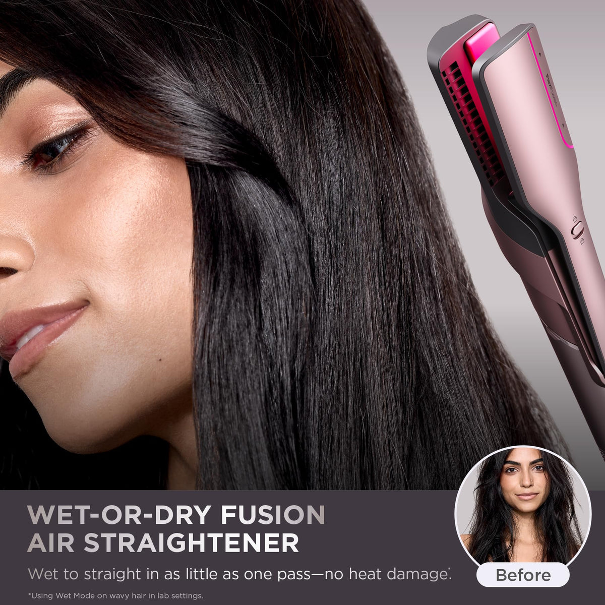 Shark FlexFusion Ceramic Air Styler in use on wet hair
