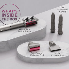 Shark FlexFusion Ceramic Air Styler in use on wet hair