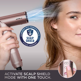 Shark FlexFusion Ceramic Air Styler lifestyle scene with model