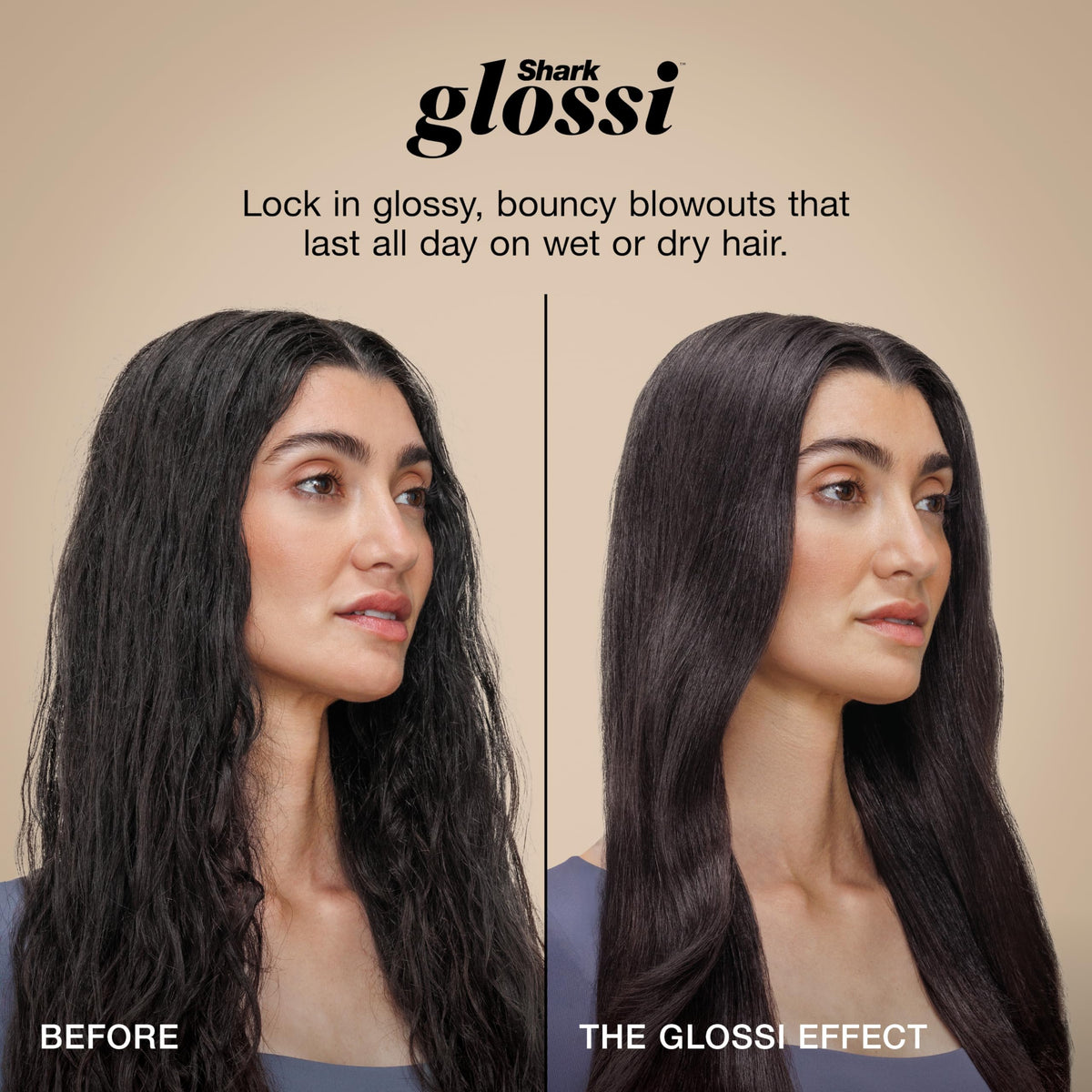Shark Glossi 2-in-1 Hot Tool glossy hair results