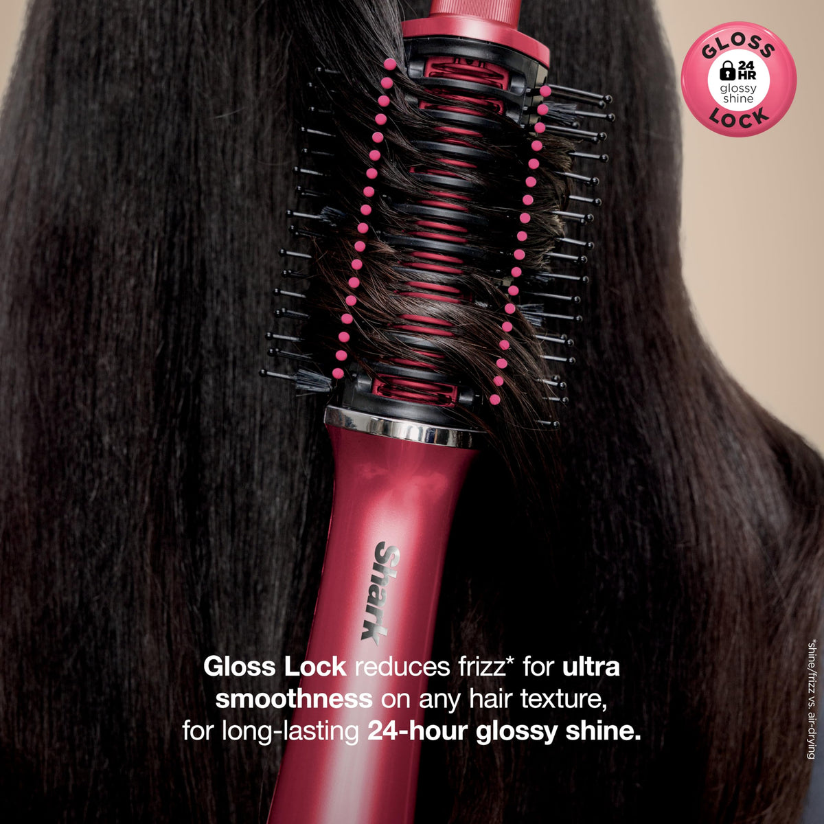 Shark Glossi 2-in-1 Hot Tool Raspberry Pink with controls