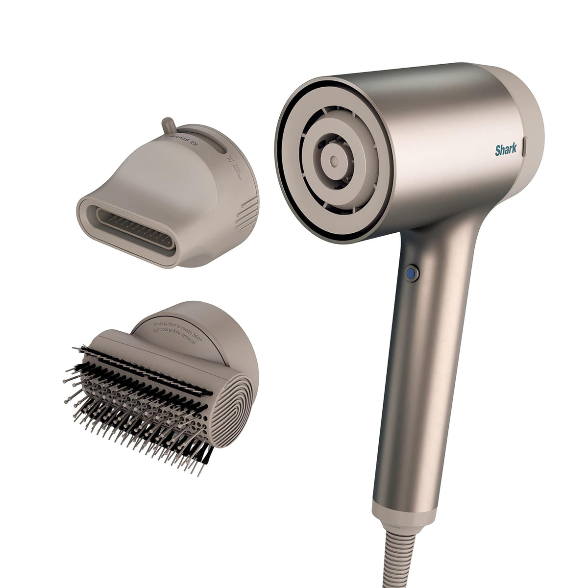 Shark HyperAIR Ionic Dryer front view with rotatable brush