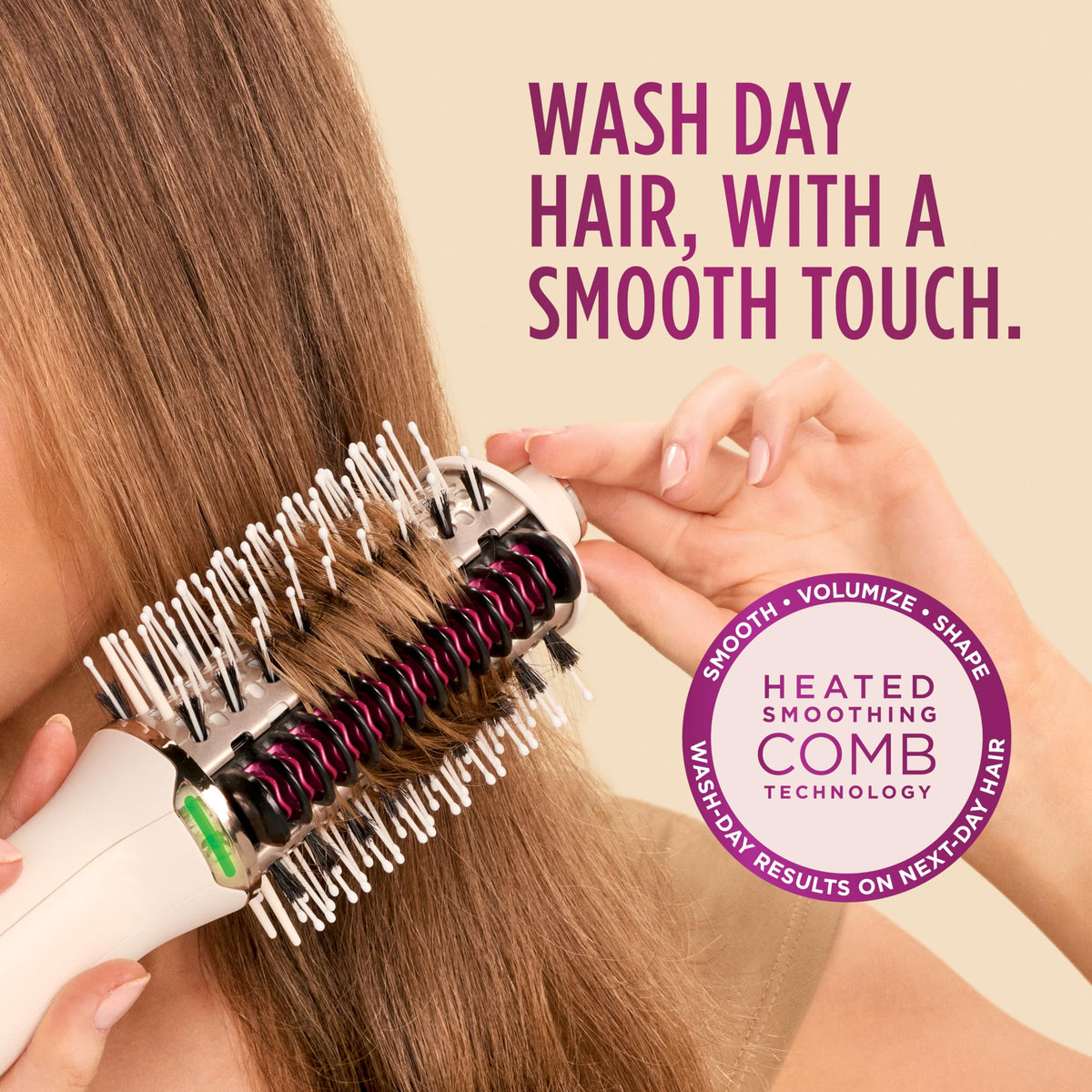 Shark SmoothStyle Heated Comb and Blow Dryer Brush with storage case