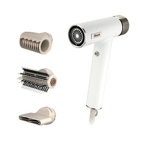 Shark SpeedStyle Hair Dryer front view with attachments