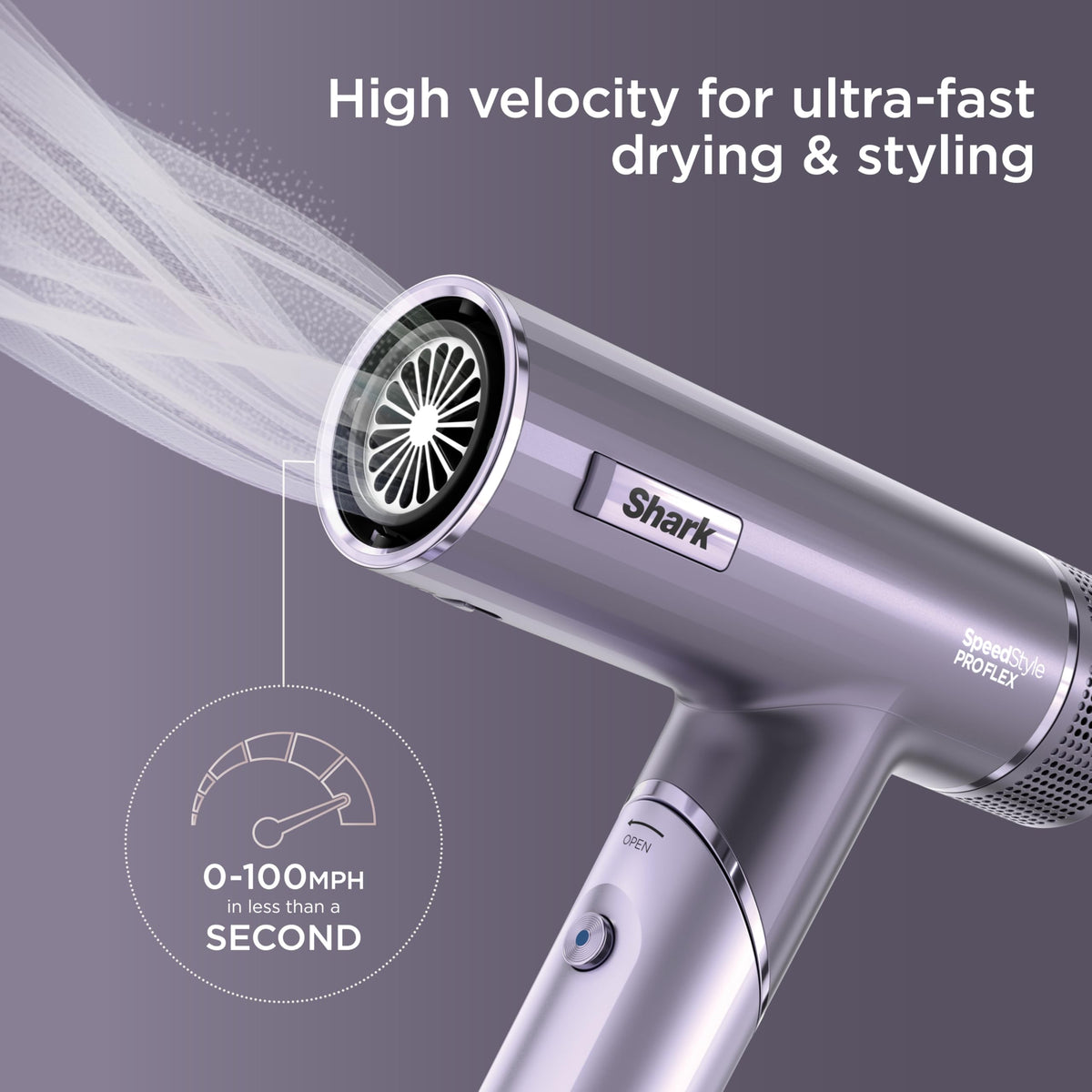Shark SpeedStyle Pro Flex Dryer showing folding handle for compact storage