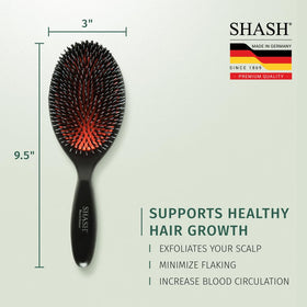 SHASH Boar Bristle Brush being used on hair