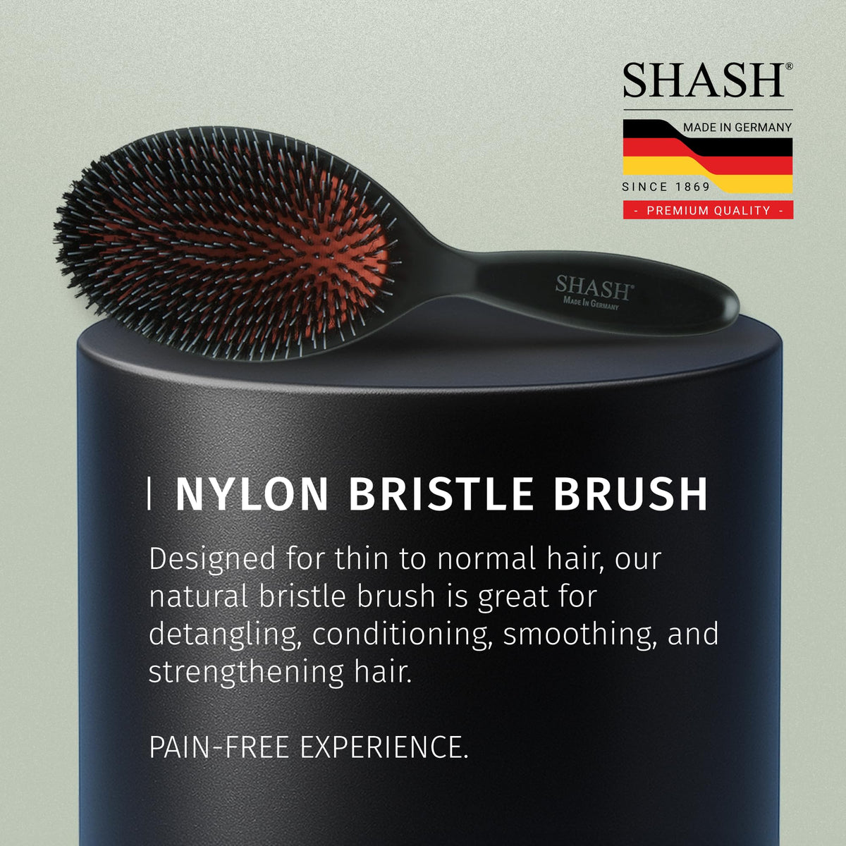 SHASH Boar Bristle Brush with hair strands for cleaning