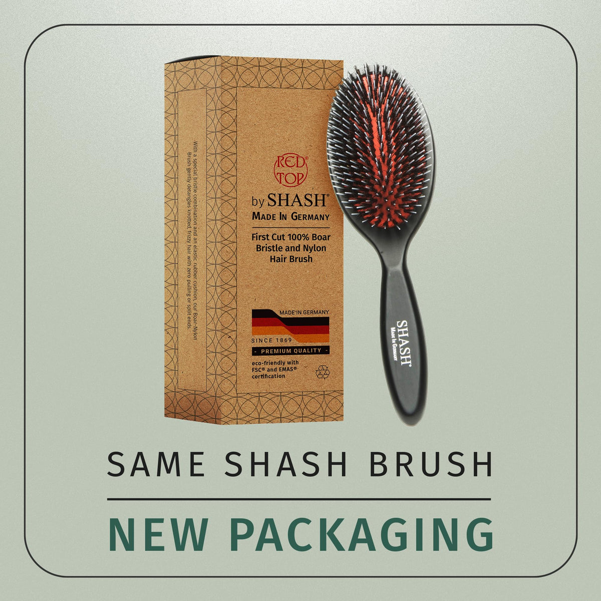 SHASH Boar Bristle Hair Brush close-up of bristles