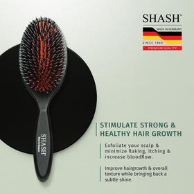 SHASH Boar Bristle Hair Brush with hair care products