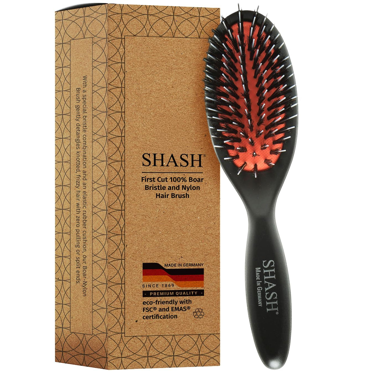 SHASH Nylon Boar Bristle Brush extra small front view