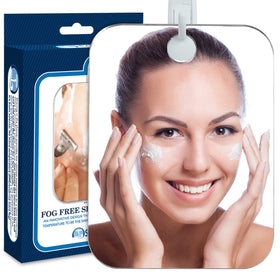 Shave Well Fogless Mirror with adhesive hook installed