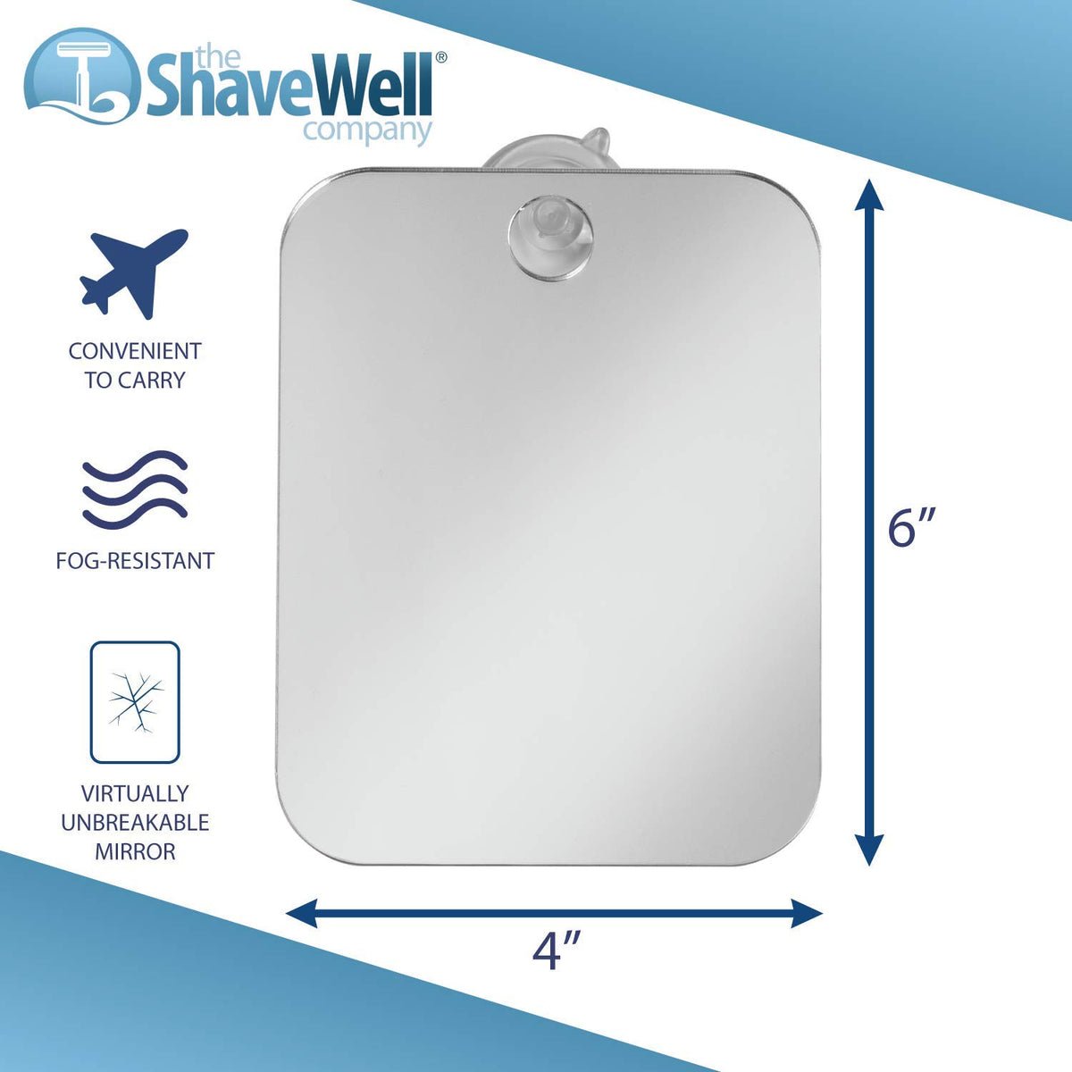 Shave Well Travel Anti-Fog Shaving Mirror handheld use