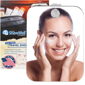 Shave Well Travel Anti-Fog Shaving Mirror with suction cup