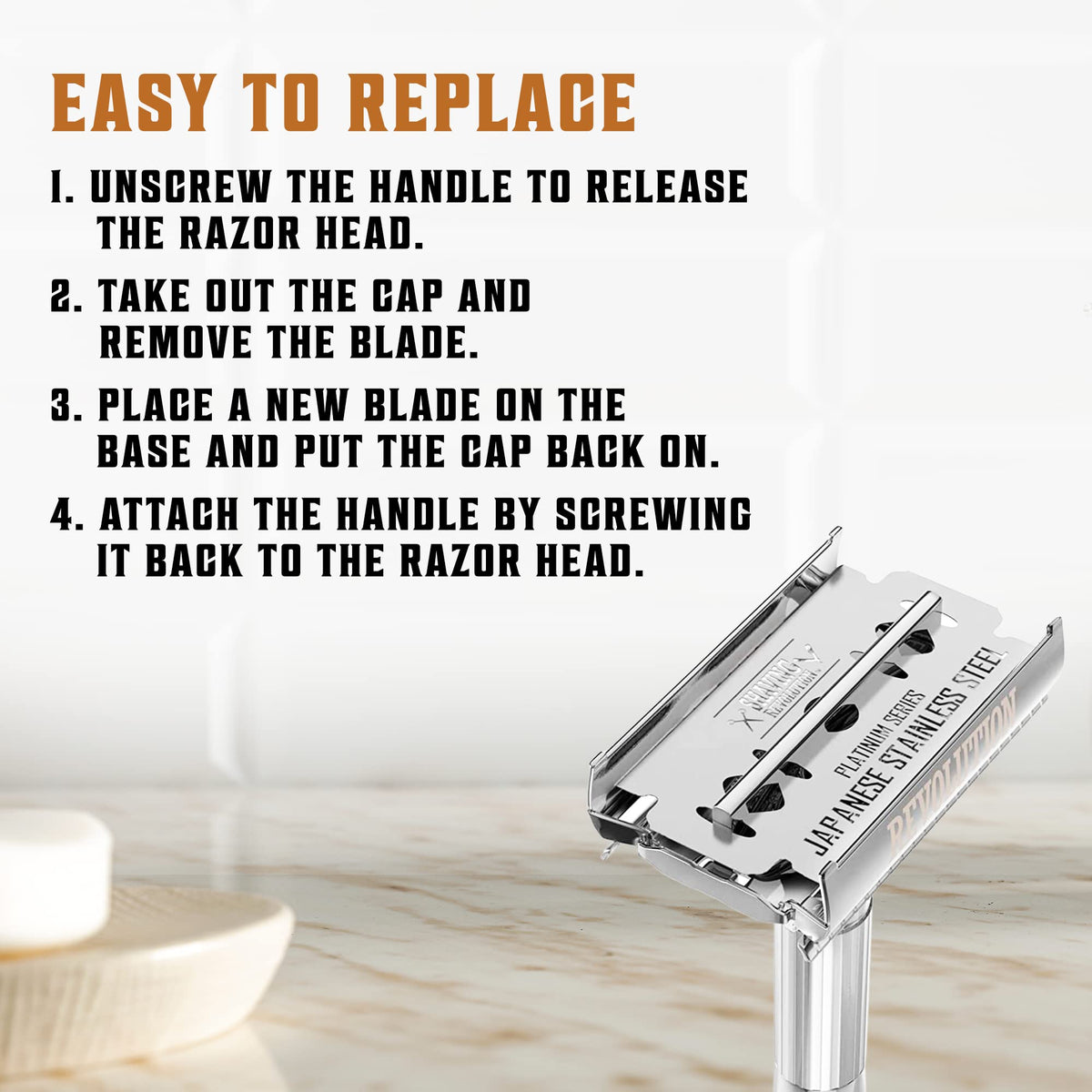 SHAVING REVOLUTION Double Edge Razor Blades in use