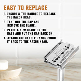 SHAVING REVOLUTION Double Edge Razor Blades in use