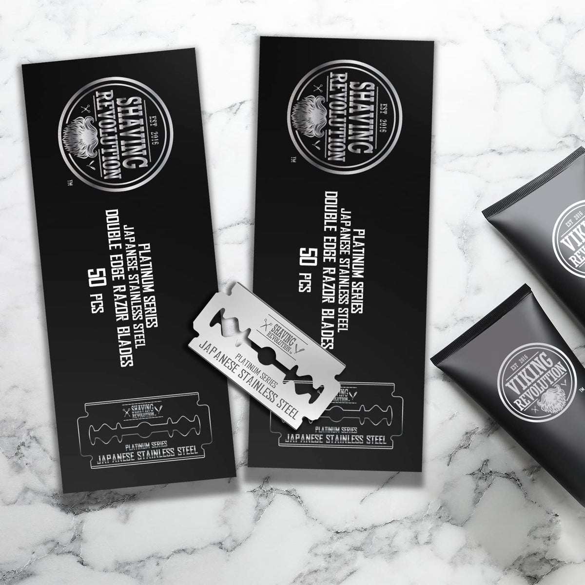 SHAVING REVOLUTION Double Edge Razor Blades with shaving cream
