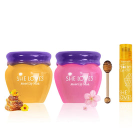 SHE LOVES Lip Mask Overnight 2PCS Honey and Sakura packaging front view